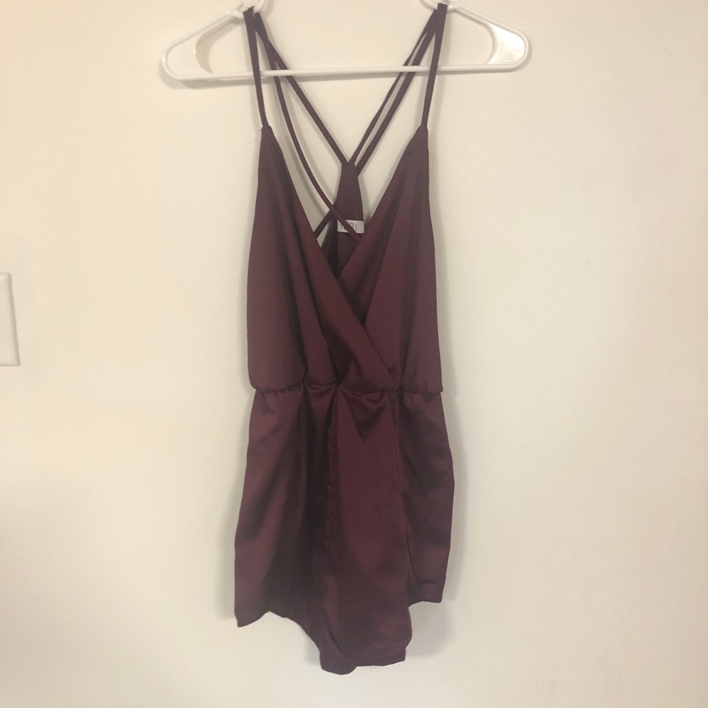 Tobi Burgundy Romper